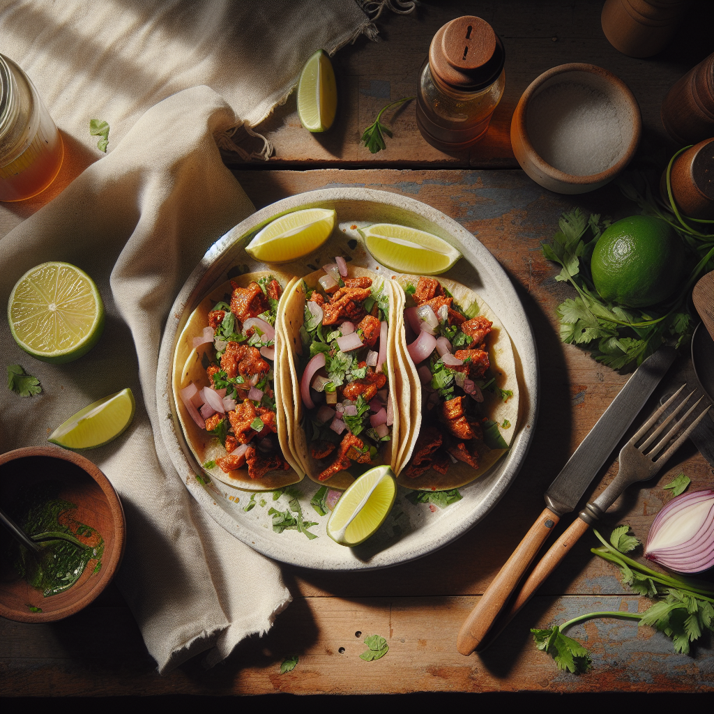 Tacos De Cochinita Pibil Con Cebolla Morada Y Limón
