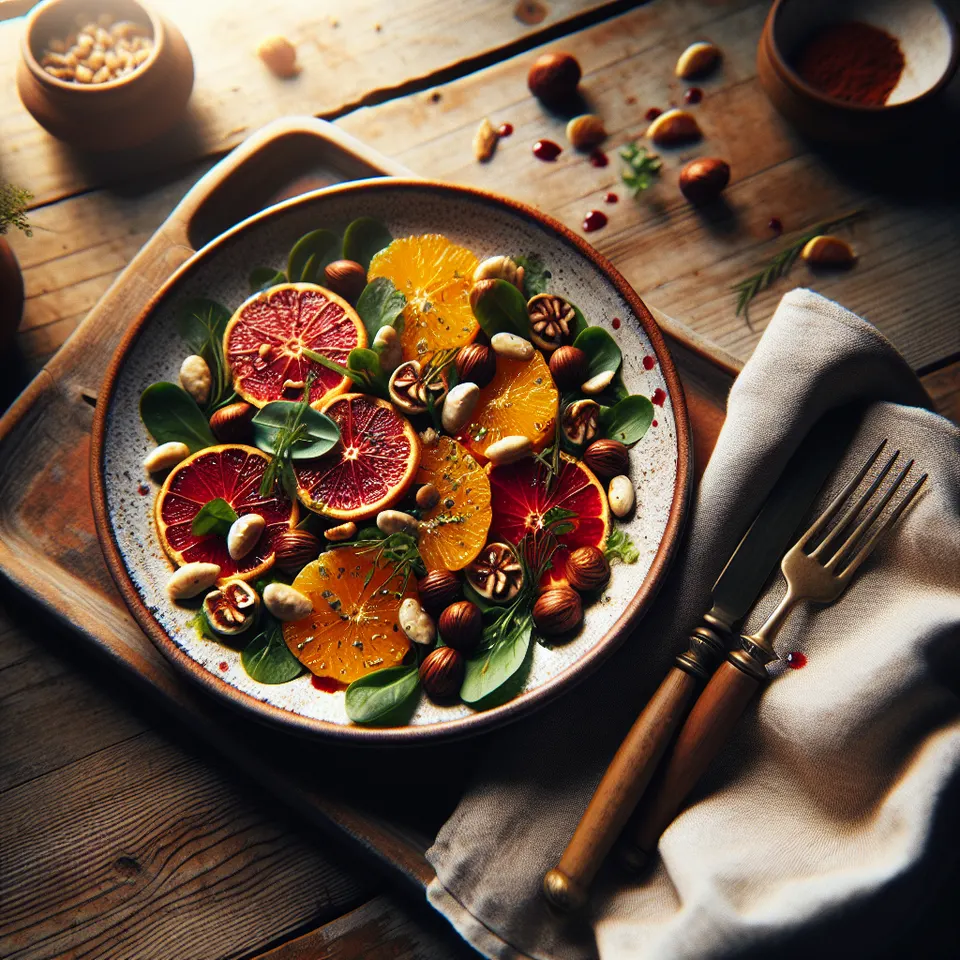 Ensalada De Remolacha, Naranja Y Nueces Caramelizadas