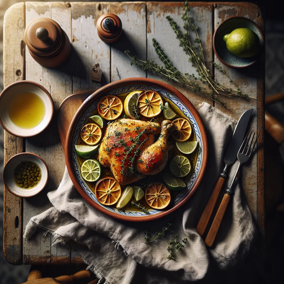 Pollo Al Horno Con Limón Y Hierbas
