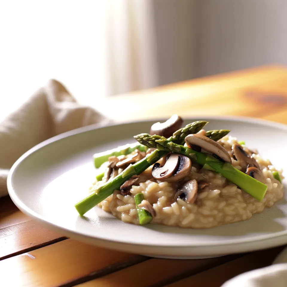 Risotto De Setas Y Espárragos Verdes
