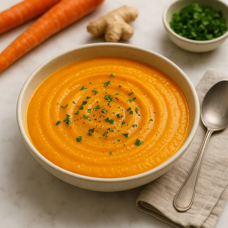 Crema De Calabaza Y Zanahoria Con Jengibre