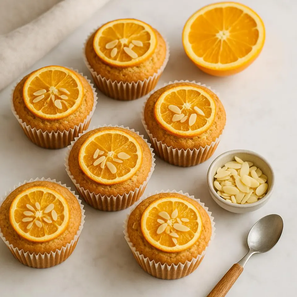 Magdalenas Caseras De Naranja Y Almendra