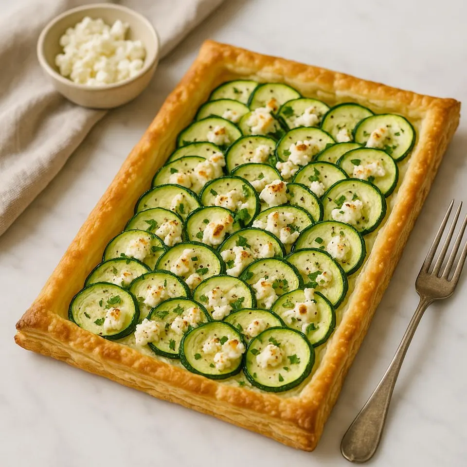 Tarta Salada De Calabacín Y Queso Feta