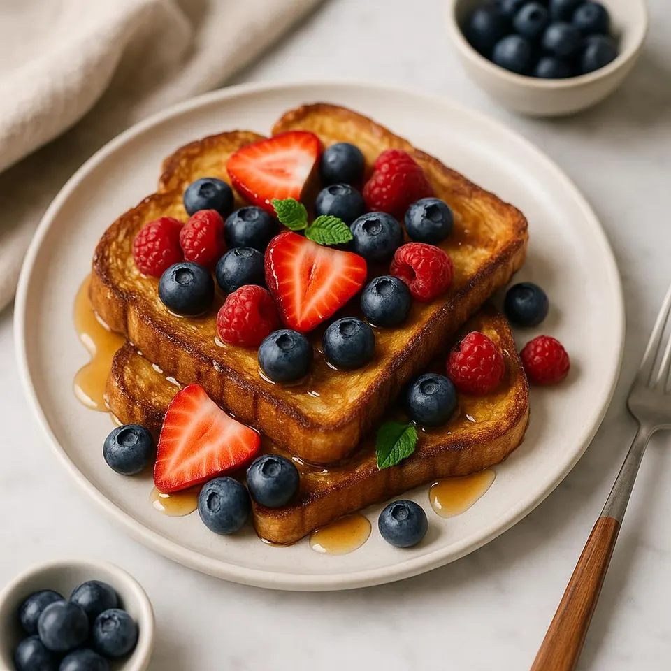 Tostadas Francesas Con Frutas Y Miel
