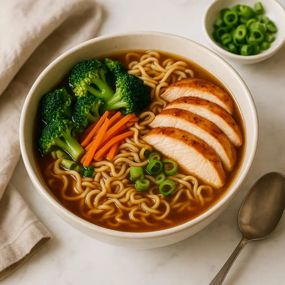 Ramen Casero Con Pollo Y Verduras